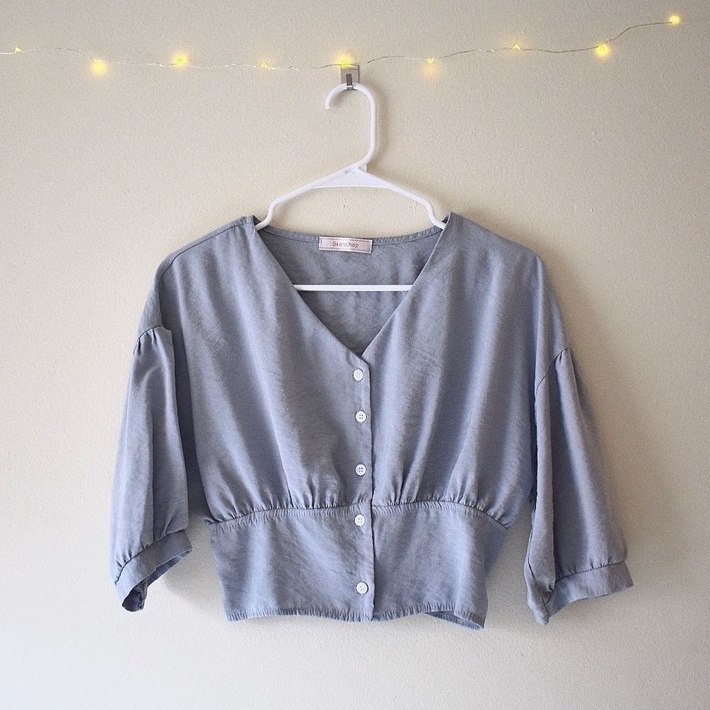 Light Blue Flouncy Siwashop Blouse